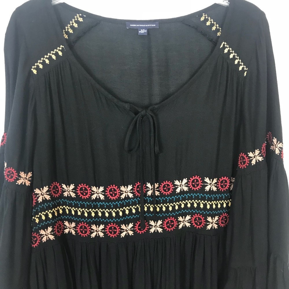 S Black AE BoHo dress with embroidery detail